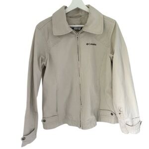 Columbia | vintage beige lightweight everyday cotton jacket zip up Large